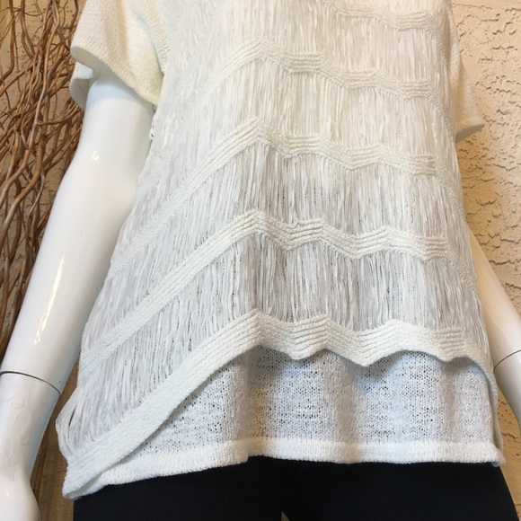 Chico’s • ecru ribbon sweater Sz 1 / M / 8 - Picture 3 of 7